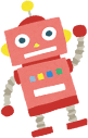 学習をサポートする可愛いロボットキャラクター